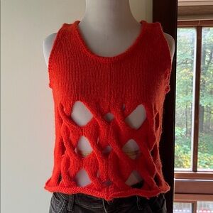 H&M Bright Orange Knit Tank Top
